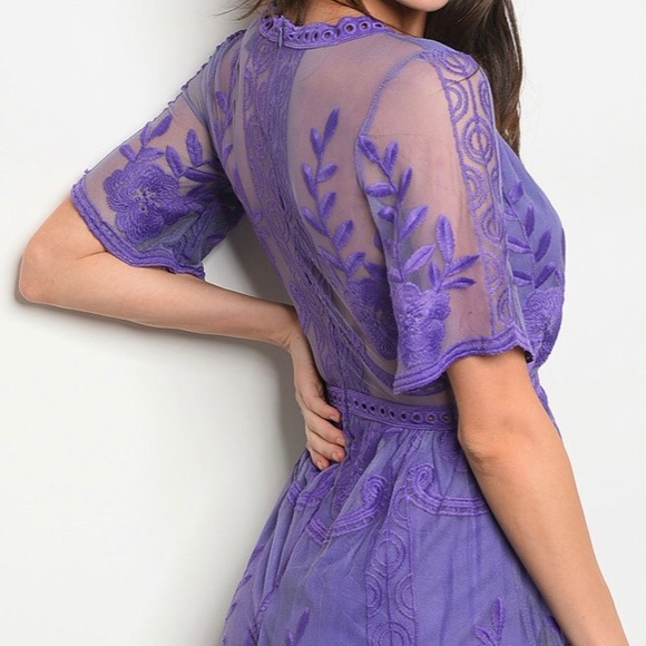 PURPLE LACE ROMPER - Picture 3 of 8